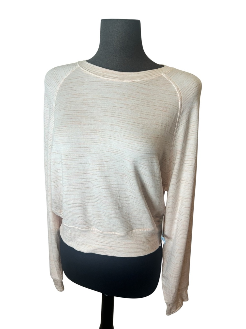Athleta Girl Space Dye Pink Stripe All Day Sweatshirt XXL 16 NWT Raglan Sleeve